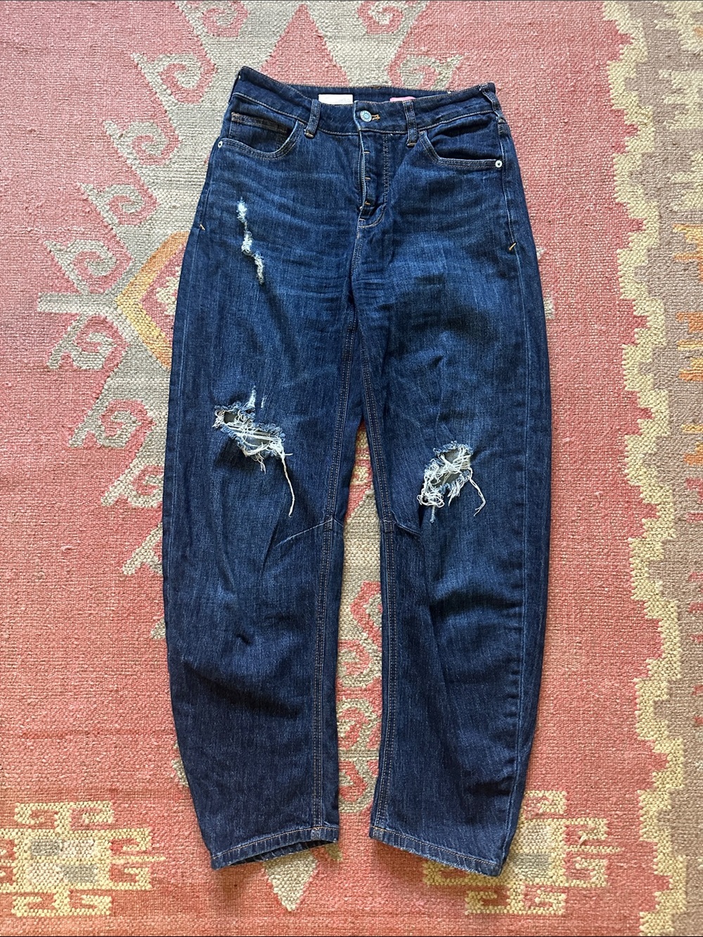 Dark Blue Distressed Women’s pilcro jeans
